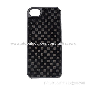 Backcover for iPhone 5s, made of matte surface finish leather,genuine leather series,square pattern
